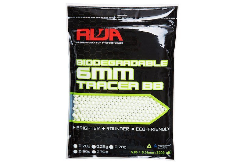 RWA 6mm Airsoft Tracer BBs ( PLA BIO ) ( 0.20g / 0.25g / 0.28g / 0.30g / 0.32g ) ( 3000rds per bag )