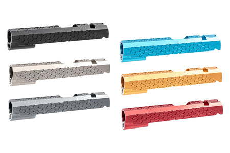 SAVIA CNC Aluminum Infinity HEX Style Slide For Marui TM Hi-Capa 5.1 GBBP Series -Titanium Grey