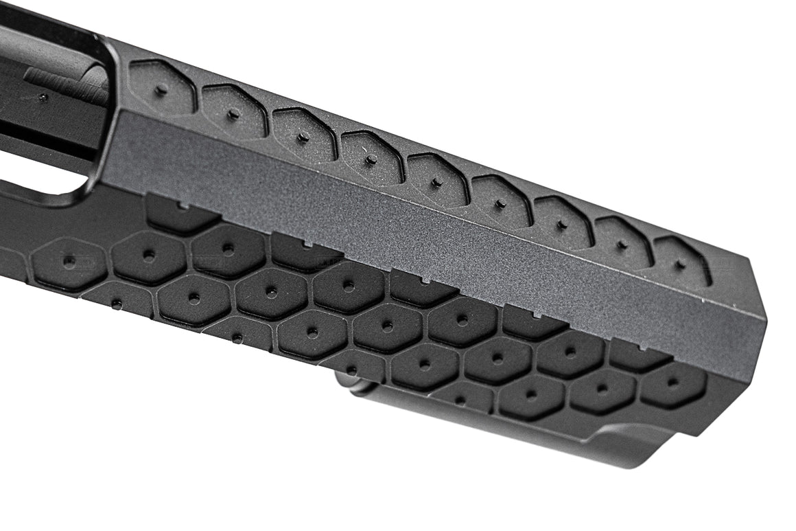 SAVIA CNC Aluminum Infinity HEX Style Slide For Marui TM Hi-Capa 5.1 GBBP Series -Titanium Grey