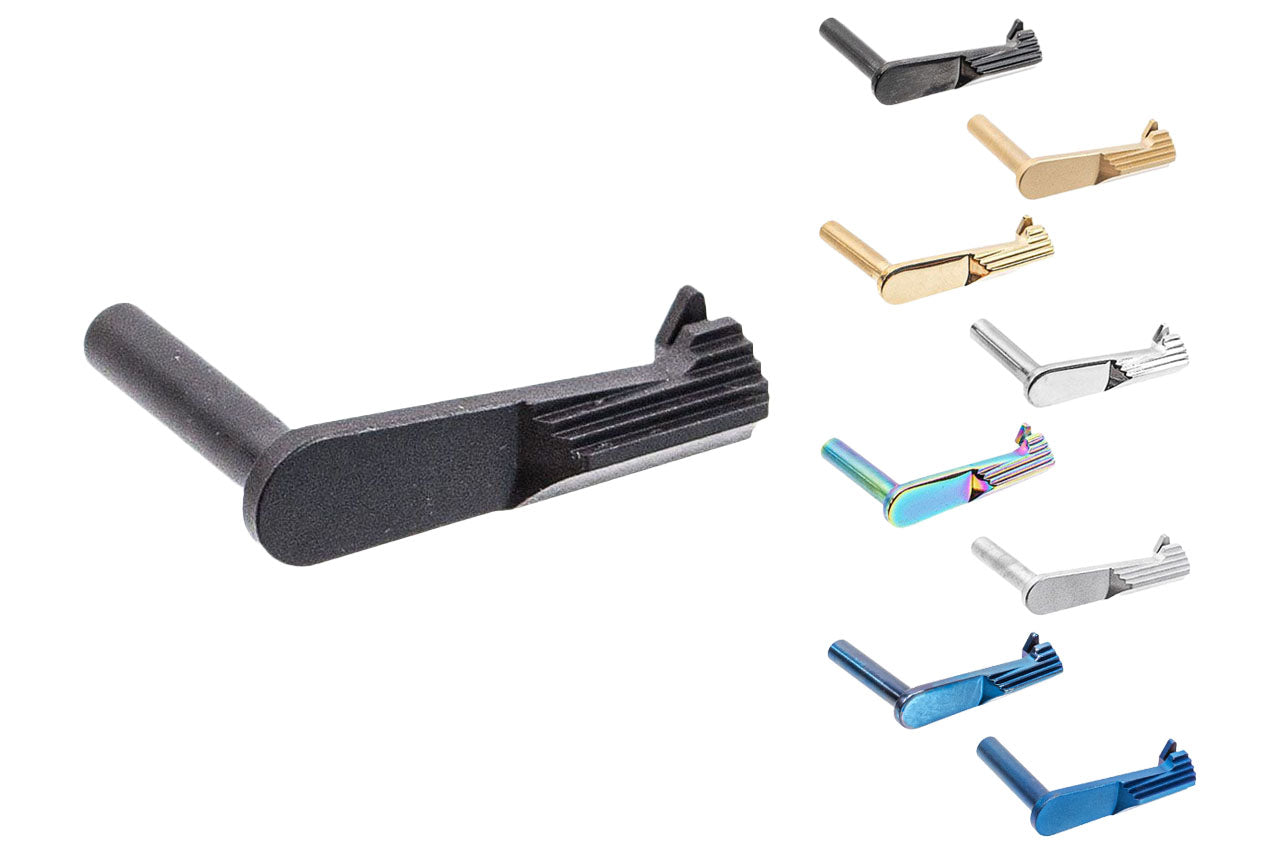 SAVIA CNC Steel Infinity Style Slide Lock For Marui TM Hi-Capa GBBP Series-Glossy Blue