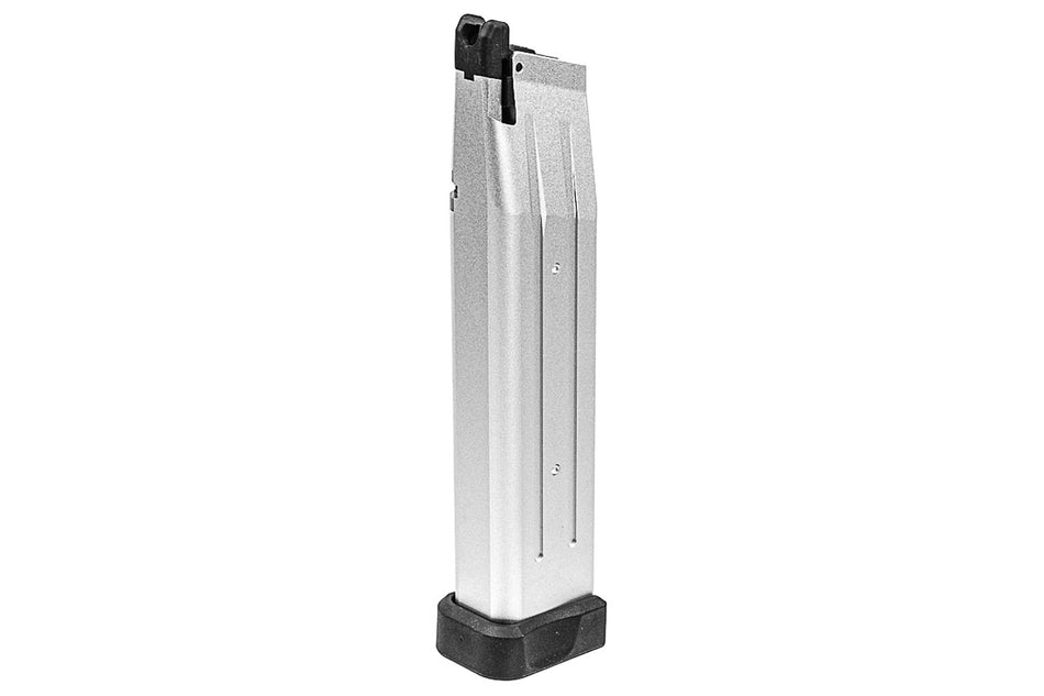 SAVIA Aluminum 170mm 40 Rounds Magazine For Marui TM Hi-Capa GBBP Series ( Silver )