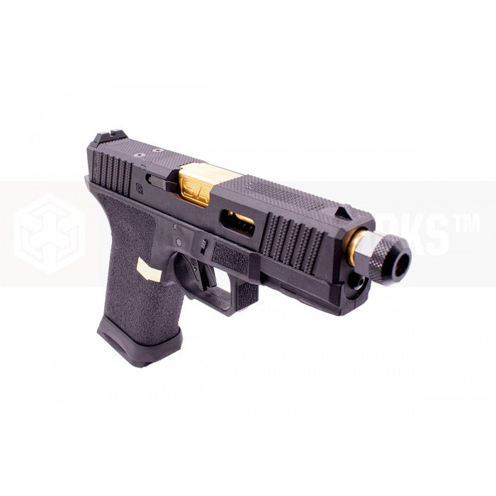 EMG SAI BLU Tier One 2.0 Compact GBB Pistol Airsoft ( Aluminum / Green Gas Type ) ( Gold & Black ) #SA-TO2001