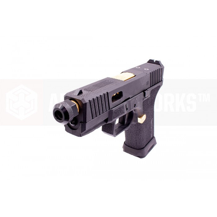 EMG SAI BLU Tier One 2.0 Compact GBB Pistol Airsoft ( Aluminum / Green Gas Type ) ( Gold & Black ) #SA-TO2001
