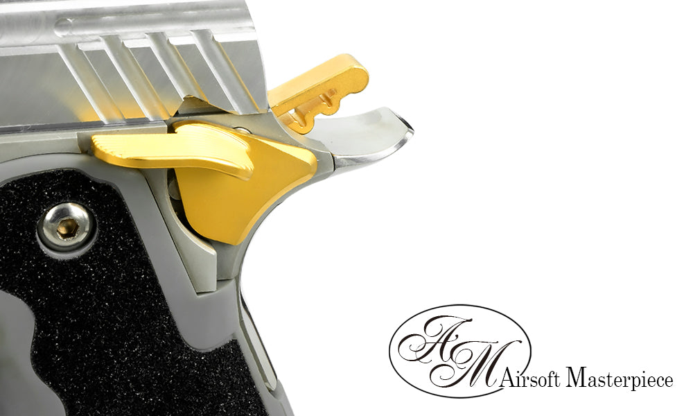 Airsoft Masterpiece AM Steel Grip Safety INFINITY QB For Tokyo Marui TM Hi-Capa / 1911 / MEU GBBP-Matte Silver