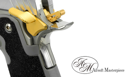 Airsoft Masterpiece AM Steel Grip Safety INFINITY QB For Tokyo Marui TM Hi-Capa / 1911 / MEU GBBP-Matte Silver