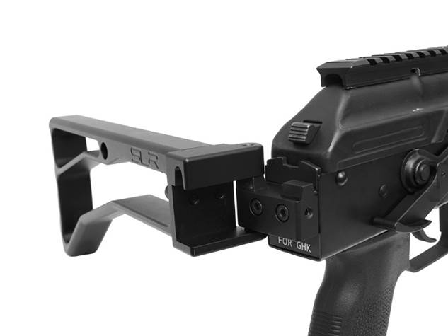 SLR Airsoftworks AK Billet Stock Assemble with Folding and Fixed Stock Adapters for GHK AK GBBR ( Receiver with Flat End Plate Versions Only )