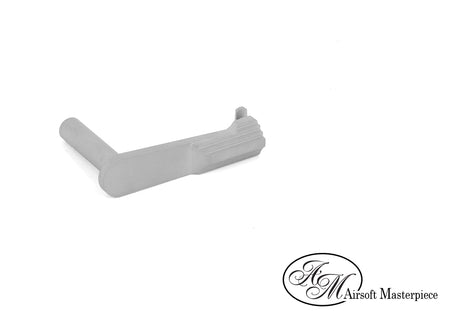 Airsoft Masterpiece AM CNC Steel Slide Stop Infinity Style For Tokyo Marui TM Hi-Capa / 1911 / MEU GBBP-Matte Silver