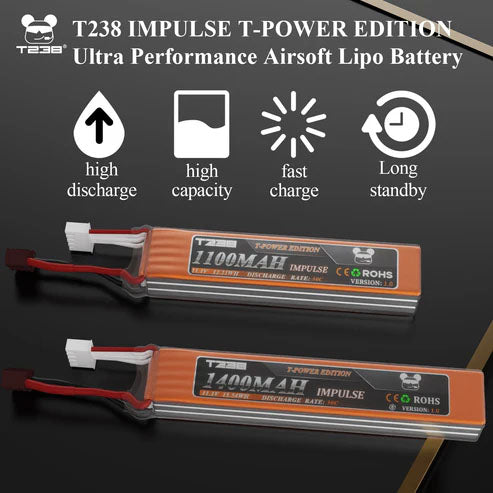 T238 Ultra Performance Airsoft 11.1V 1000 mAh Li-Po Battery