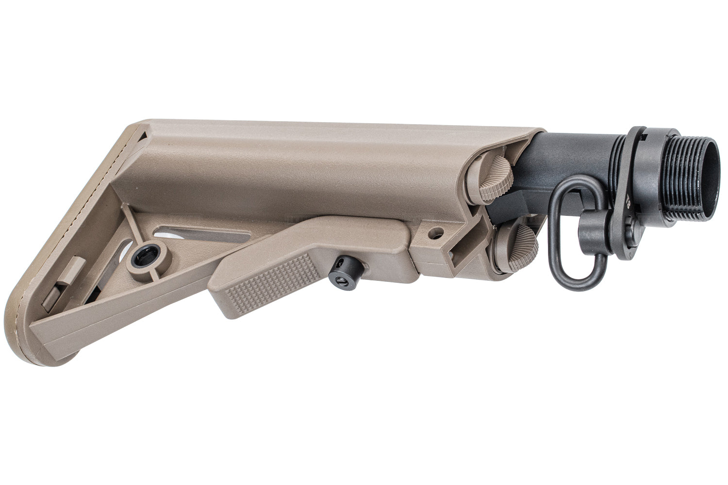 T8 C Style Stock + 6P Buffer Tube Combo Set for Marui TM MWS GBBR ( Black / DE )-Dark Earth ( DE )