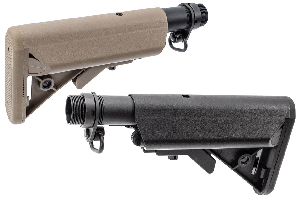 T8 C Style Stock + 6P Buffer Tube Combo Set for Marui TM MWS GBBR ( Black / DE )-Dark Earth ( DE )