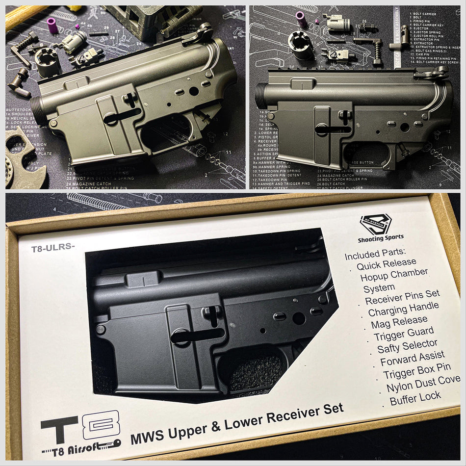 SP System T8 MWS M4 Upper & Lower Receiver Set Blank Version ( T8 TM MWS GBB Platform )