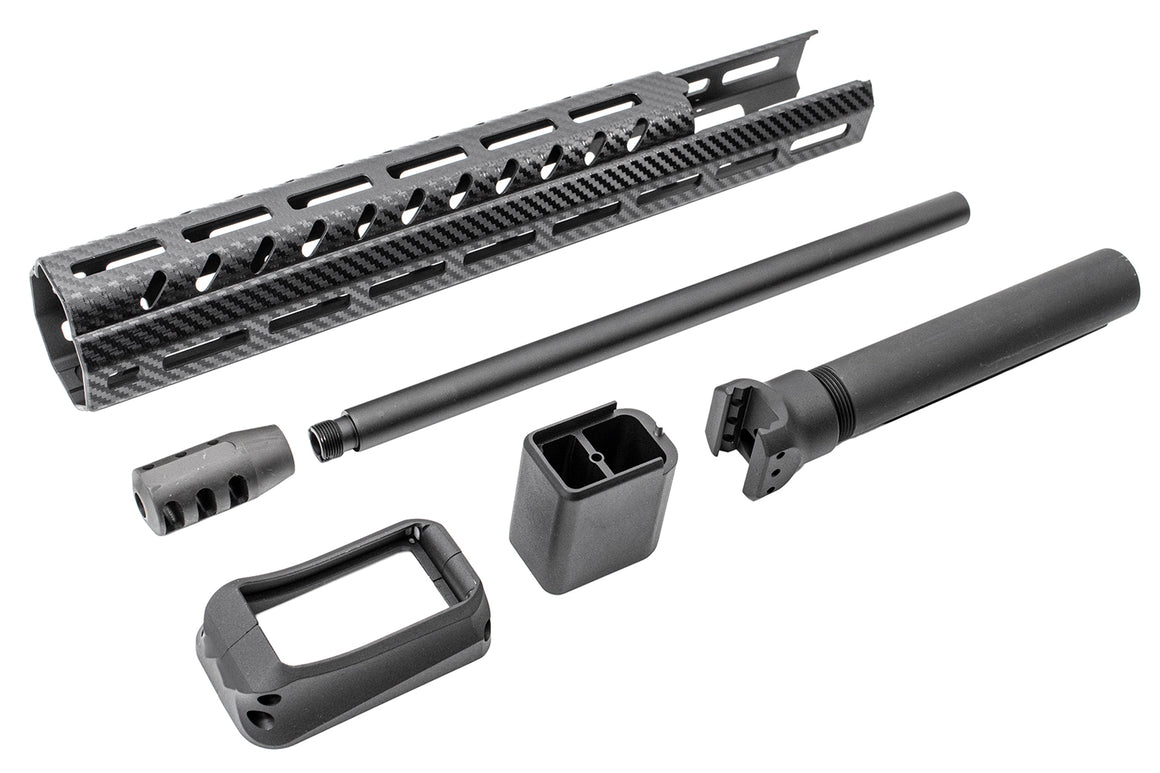 TASK FORCE MPX Carbine Conversion Kit for SIG AIR / VFC MPX AEG / APFG MPX-K GBB ( John Wick JW 3 TT Style ) ( Surface Carbon Fiber Style )