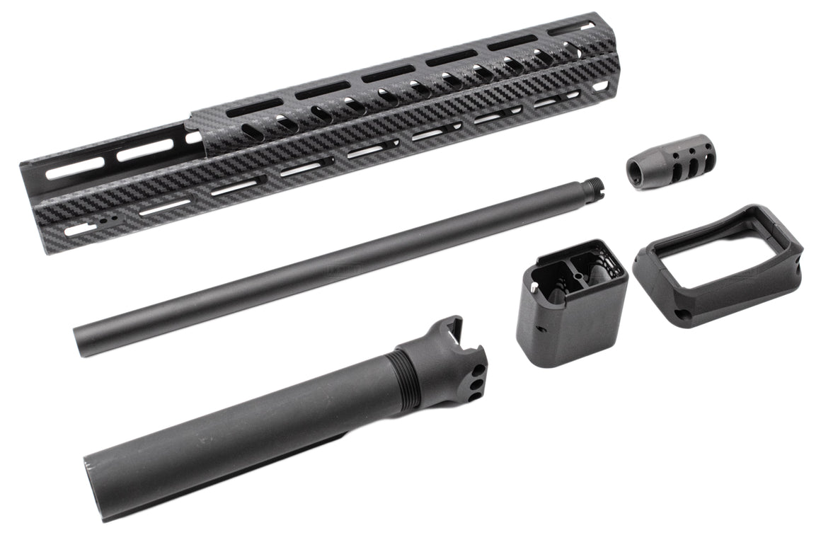 TASK FORCE MPX Carbine Conversion Kit for SIG AIR / VFC MPX AEG / APFG MPX-K GBB ( John Wick JW 3 TT Style ) ( Surface Carbon Fiber Style )