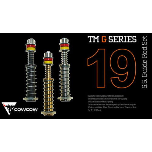 COW 19 Gen4 SS Stainless Steel Guide Rod Set for TM G19 Gen4 GBBP Series ( Black / Silver / Gold )-Gold