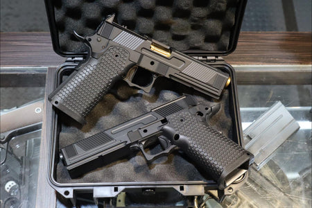 Toxicant FI Style V9 Slide Kit For Marui TM Hi-Capa GBBP Airsoft ( Black Slide ) ( Limited Edition )-TiN Gold Outer Barrel