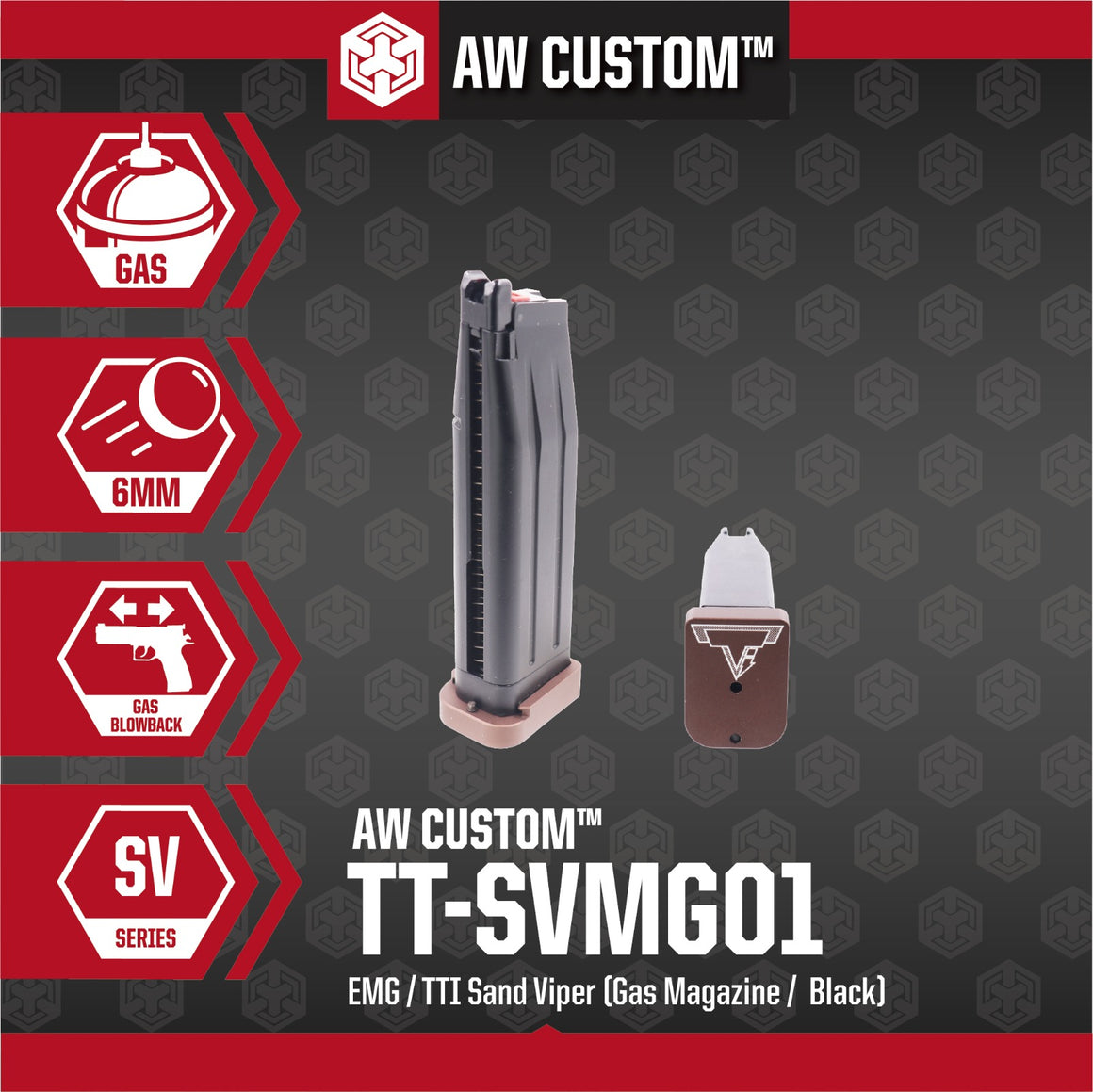 EMG / TTI Sand Viper Gas Magazine 28 Rds ( TTI Hi-Capa / AW Hi-Capa Pistol ) ( TT-SVMG01 )