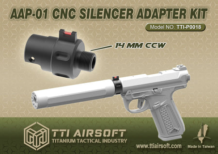 TTI Airsoft AAP01 CNC Dummy Suppressor Adapter Kit ( 14mm CCW ) ( AAP-01 )