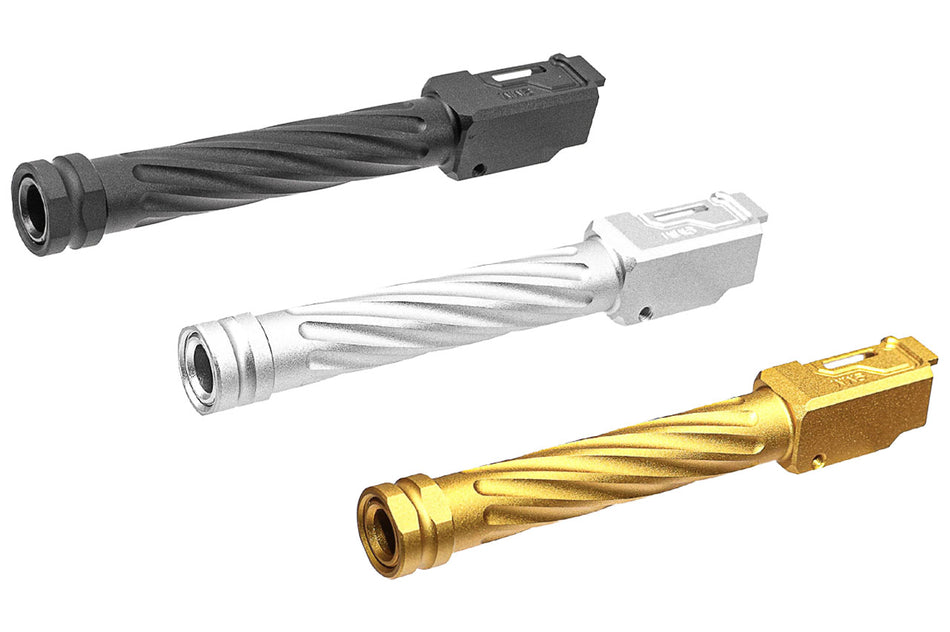 TTI Airsoft Type A Fixed Outer Barrel For Marui TM G17 / G18 Gen3 Spec & WE G Model Series GBBP -Silver