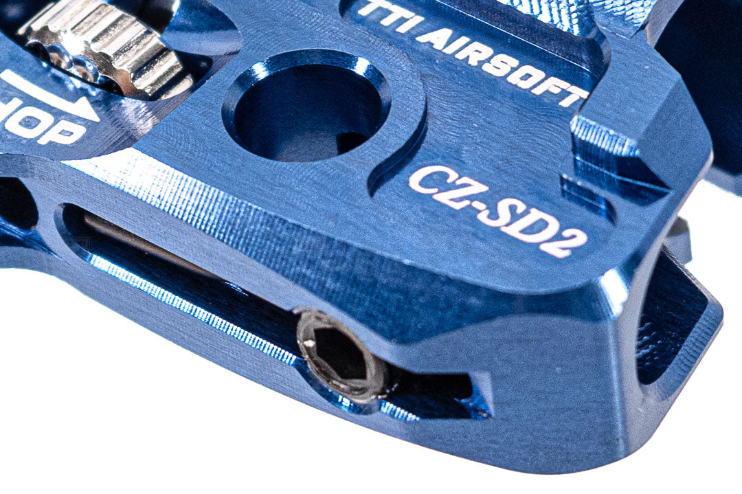 TTI Airsoft CNC Aluminum Infinity One Piece TDC Hop Up Chamber For KJ Works CZ-75 / Shadow 2 GBBP ( Blue )