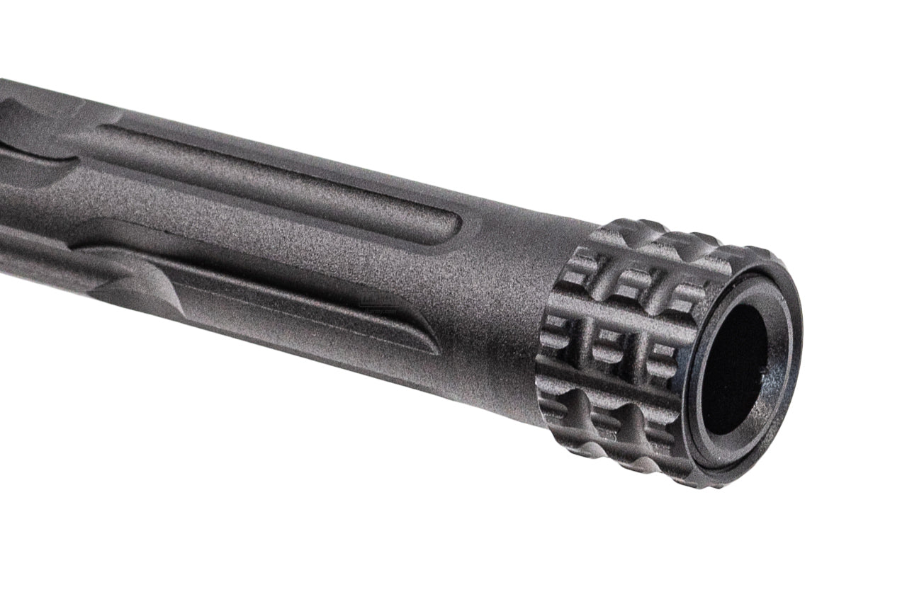 TTI Airsoft CNC Aluminum 14mm CCW Threaded Fixed Outer Barrel Type A For Umarex / VFC Glock 17 Gen5 / G45 GBBP Series -Silver