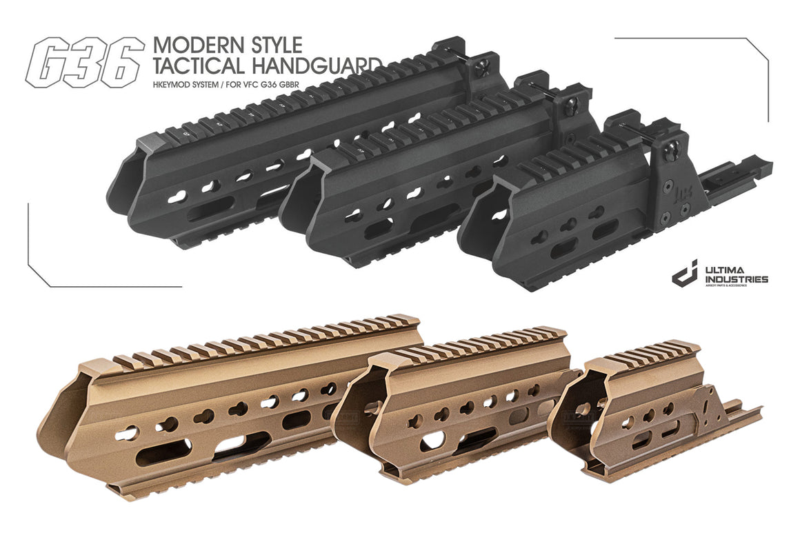 Ultima Industries G36 Modern Style HKey Tactical Handguard Rail For Umarex / VFC G36 GBB -Compact 231mm-RAL8000 ( Green Brown )