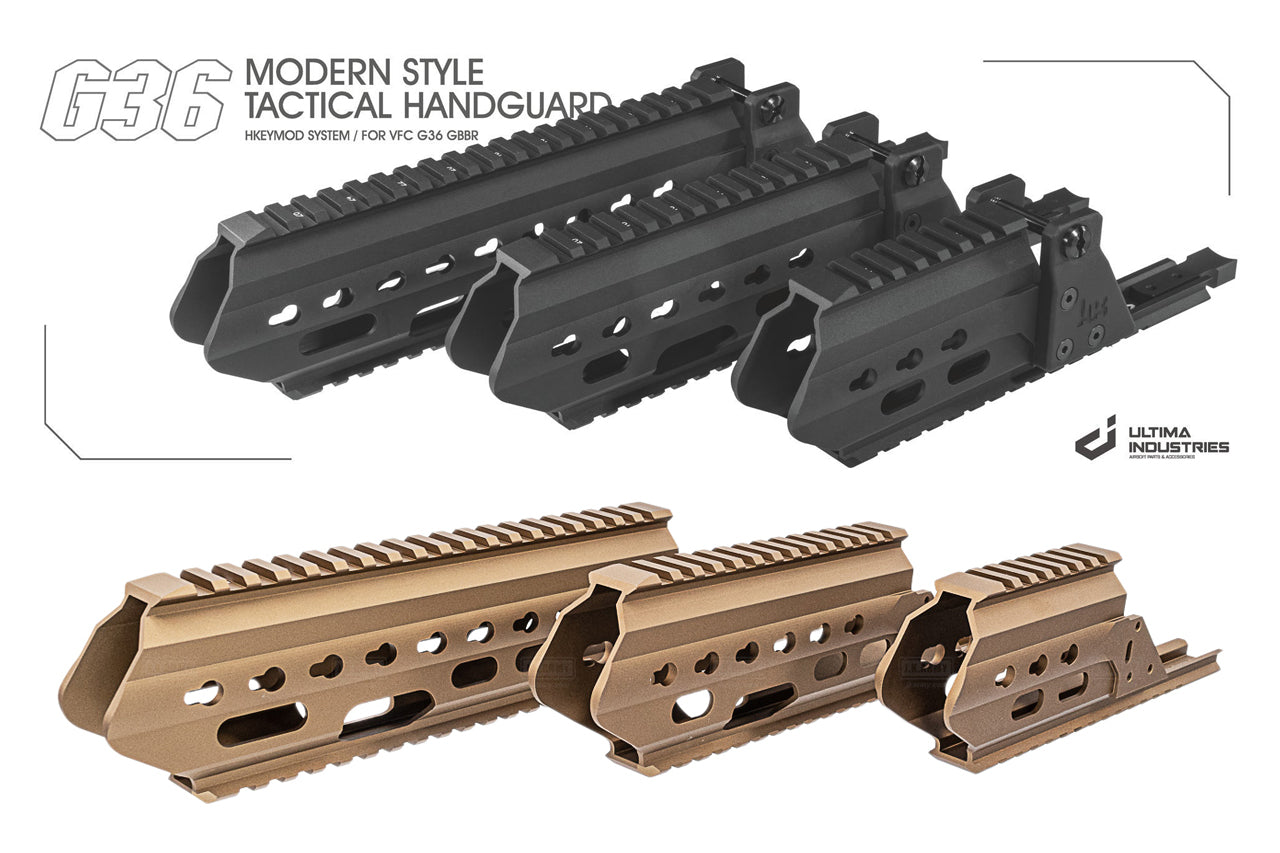 Ultima Industries G36 Modern Style HKey Tactical Handguard Rail For Umarex / VFC G36 GBB -Compact 231mm-RAL8000 ( Green Brown )
