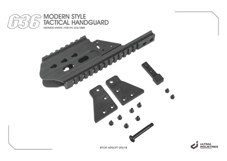Ultima Industries G36 Modern Style HKey Tactical Handguard Rail For Umarex / VFC G36 GBB -Compact 231mm-RAL8000 ( Green Brown )