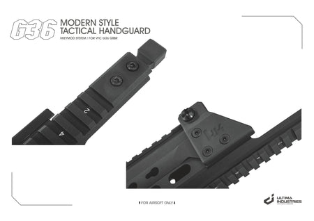 Ultima Industries G36 Modern Style HKey Tactical Handguard Rail For Umarex / VFC G36 GBB -Compact 231mm-RAL8000 ( Green Brown )