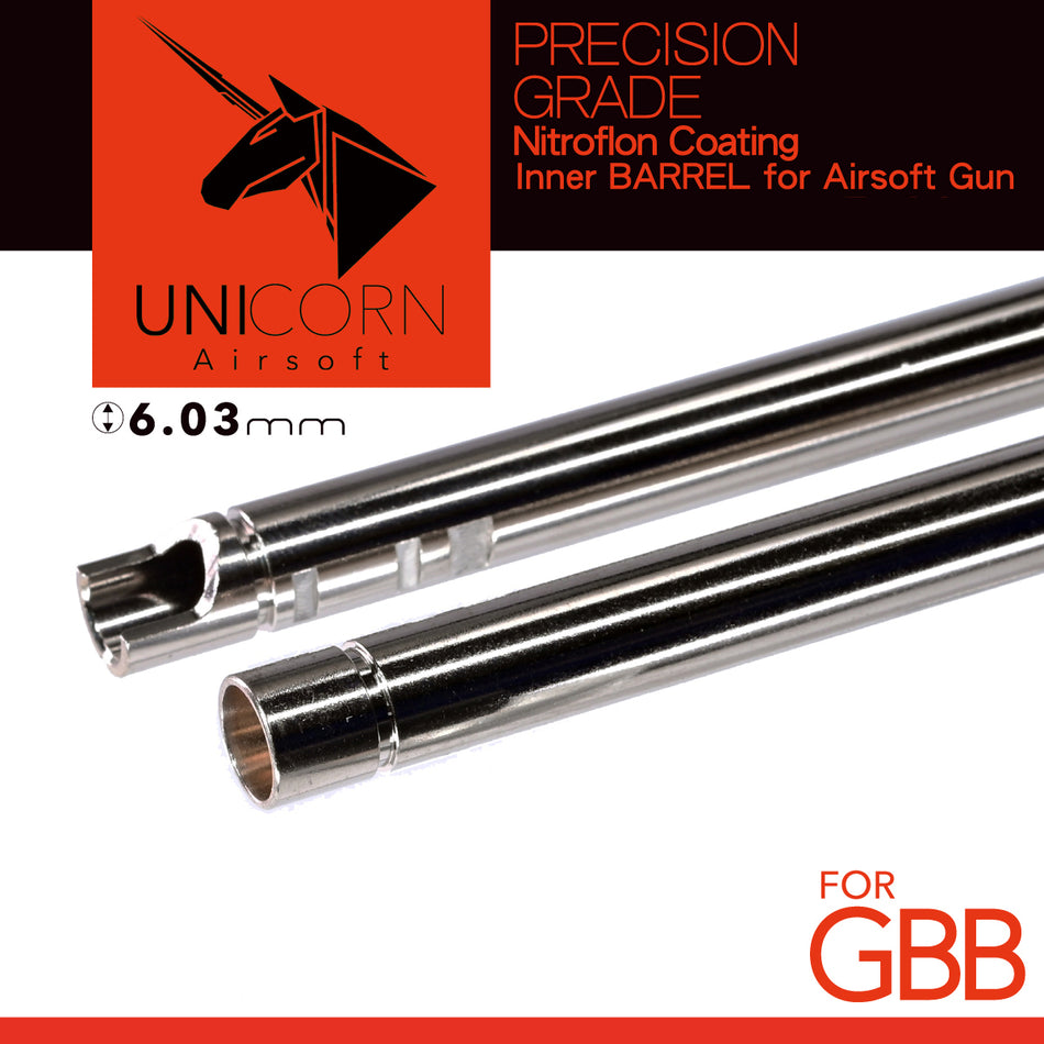 Unicorn Nitroflon Coating 6.03mm Ultimate Precision Inner Barrel For GBB ( TM / WE / VFC )