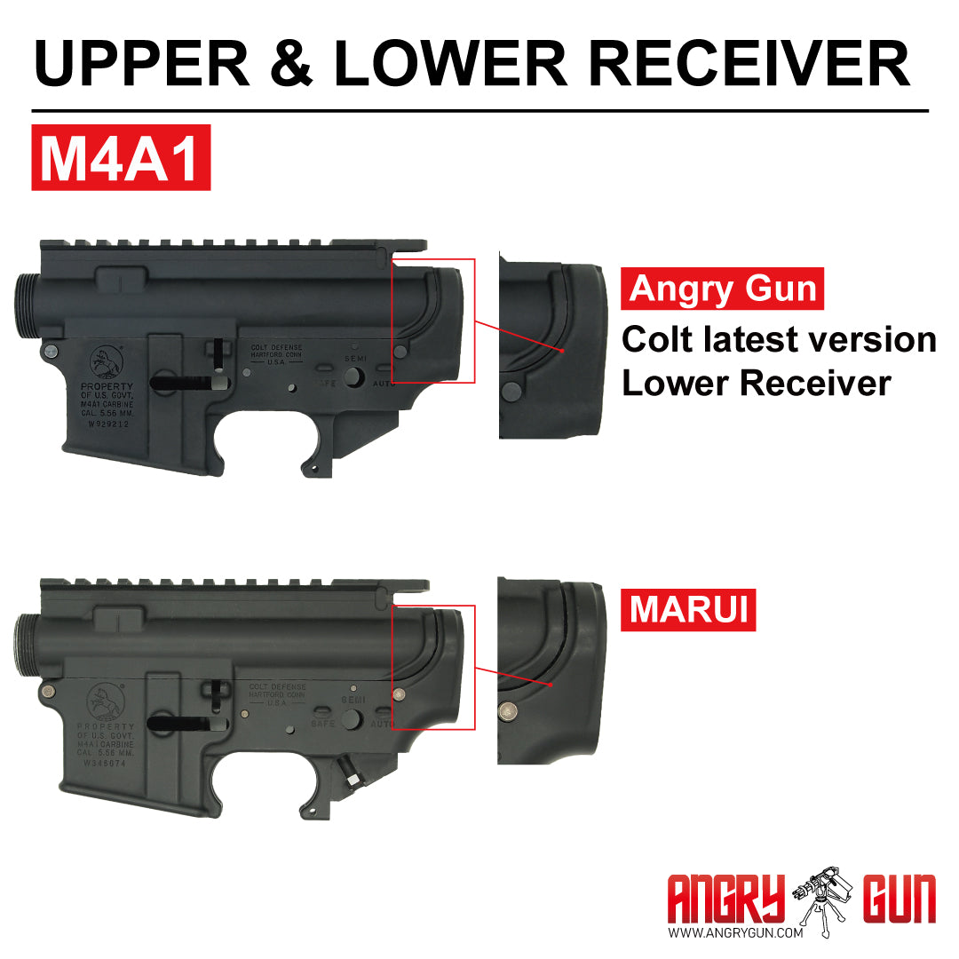 Angry Gun MK18 MOD1 CNC Upper & Lower Receiver for Marui TM MWS / MTR GBB ( Colt Licensed w/ Roll Marking Press )