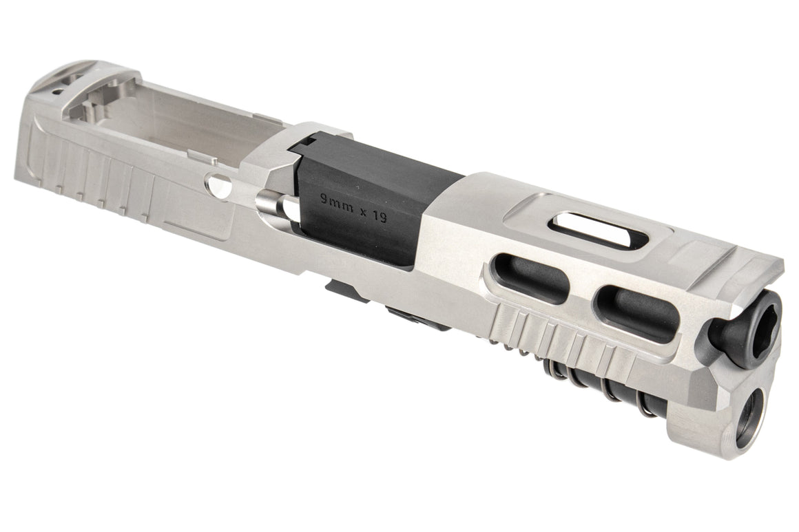 Mafio Steel Pro-Cut Style 3.9" M18 Slide Set & Barrel Set For SIG AIR / VFC P320 M18 GBB Pistol Airsoft Series ( Stainless Steel Silver )