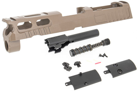 Ushot Steel Pro-Cut Style 3.9" M18 Slide Set & Barrel Set For SIG AIR / VFC P320 M18 GBB Pistol Airsoft Series ( FDE )