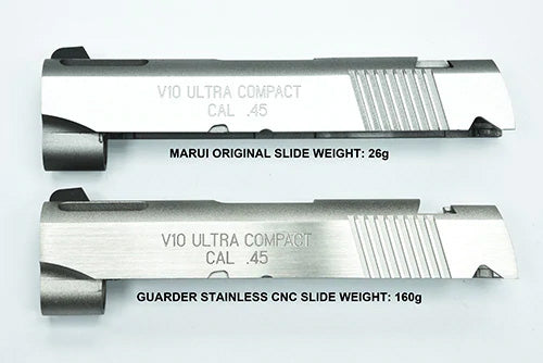 Guarder Stainless Steel CNC Slide for Marui TM V10 GBB Series ( Silver )
