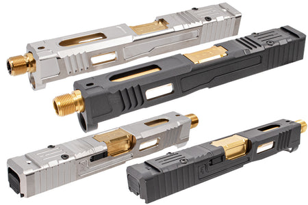 VFC Fowler Industries FI Licensed MKII Glock Complete Upper RMR Slide Set For UMAREX Glock 17 Gen5 / 19 Gen4 GBBP ( MK2 Stainless Steel / Aluminum )-G19 G4 Steel