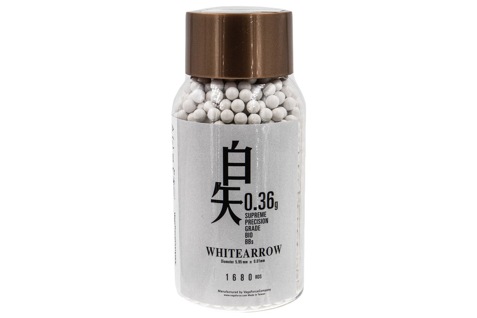 VFC White Arrow BIO 0.36g / 0.40g 6mm BBs Bullets ( 1 Bottle Pack )