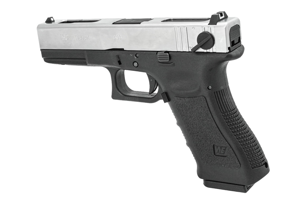WE Model 18C G3 Metal Slide GBB Pistol ( SV ) ( SV Metal Slide, Black Frame )