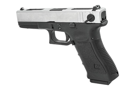 WE Model 18C G3 Metal Slide GBB Pistol ( SV ) ( SV Metal Slide, Black Frame )