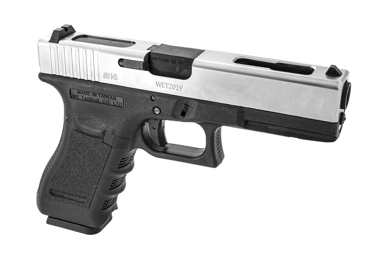 WE Model 18C G3 Metal Slide GBB Pistol ( SV ) ( SV Metal Slide, Black Frame )