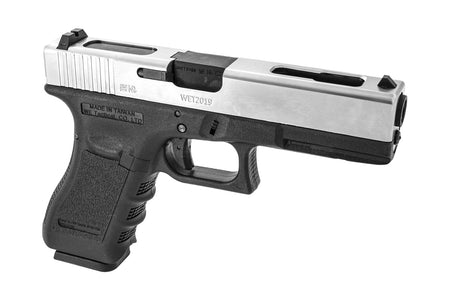 WE Model 18C G3 Metal Slide GBB Pistol ( SV ) ( SV Metal Slide, Black Frame )