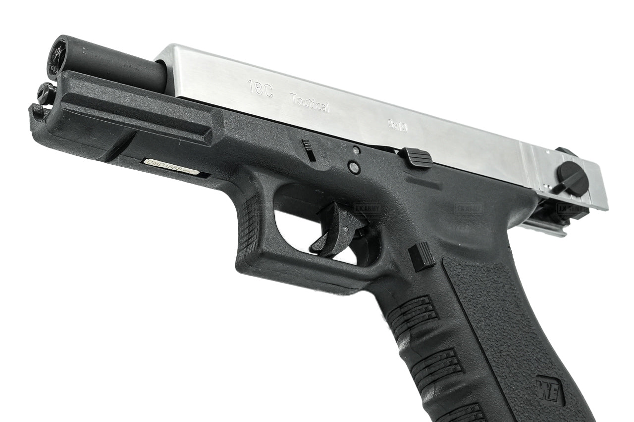 WE Model 18C G3 Metal Slide GBB Pistol ( SV ) ( SV Metal Slide, Black Frame )