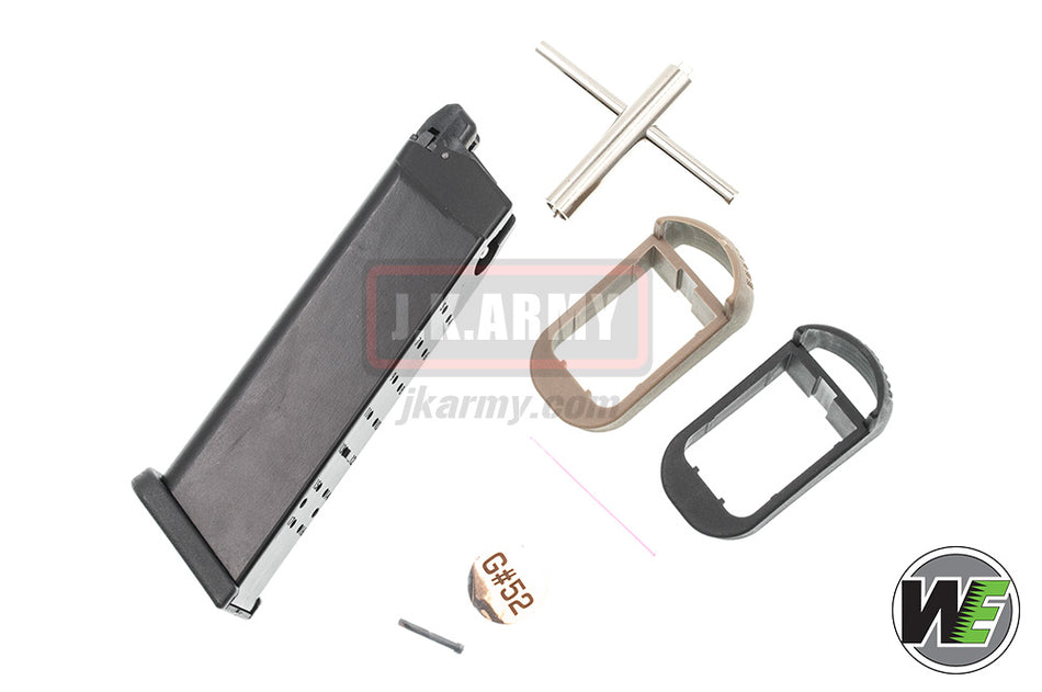 WE G Series 25 Rds Co2 Magazine for WE / AW / TM G Model GBB Pistol Series ( Black ) ( Set )