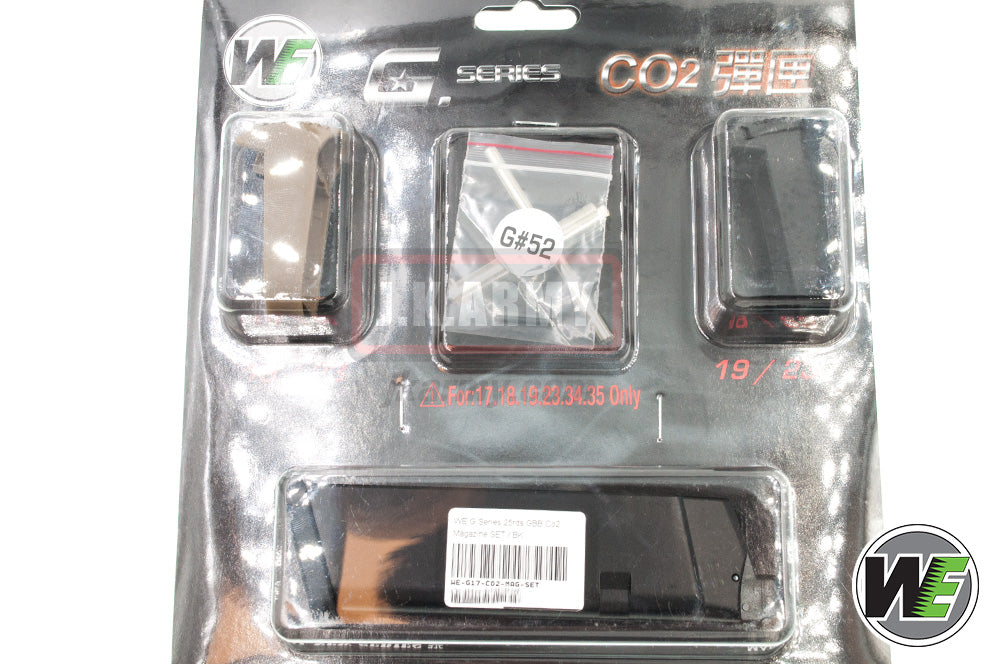 WE G Series 25 Rds Co2 Magazine for WE / AW / TM G Model GBB Pistol Series ( Black ) ( Set )