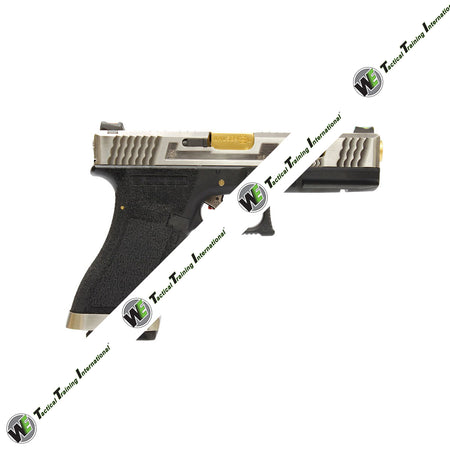 WE Model 17 T3 Silver Metal Slide Gold Barrel GBB Pistol ( Black )