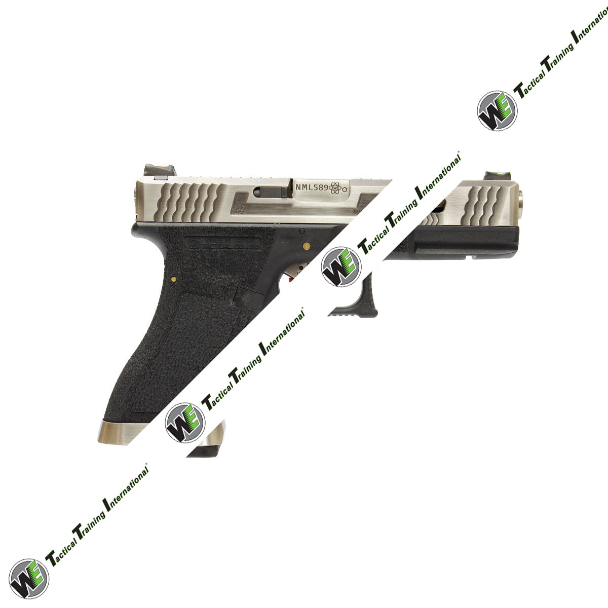 WE Model 17 T7 Silver Metal Slide Silver Barrel GBB Pistol ( Black )