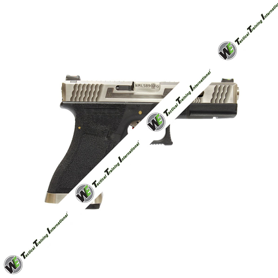 WE Model 17 T7 Silver Metal Slide Silver Barrel GBB Pistol ( Black )
