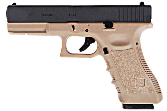 WE Model 17 G4 Metal Slide GBB Pistol ( TAN ) ( BK Metal Slide, Sand Frame )