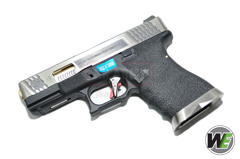 WE Custom Model 19 Pistol Airsoft T3 ( SV SLIDE / GD BARREL / BK FRAME )