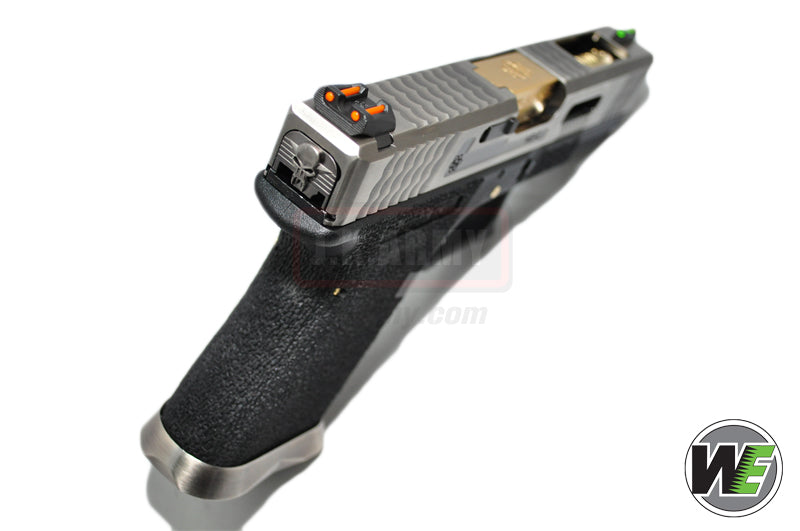 WE Custom Model 19 Pistol Airsoft T3 ( SV SLIDE / GD BARREL / BK FRAME )