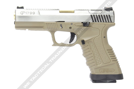 WE GP1799 T4 Silver Metal Slide Gold Barrel GBB Pistol ( Tan )