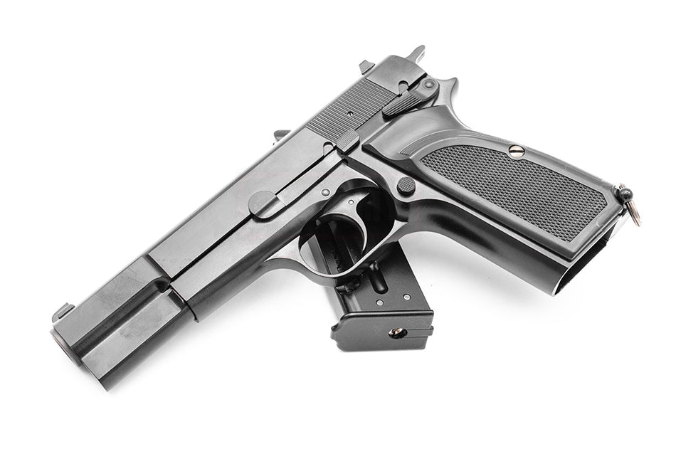 WE Browning Hi-Power MK3 GBB Pistol Airsoft ( Black ) ( Custom Marking )-No Marking ( Original Version )